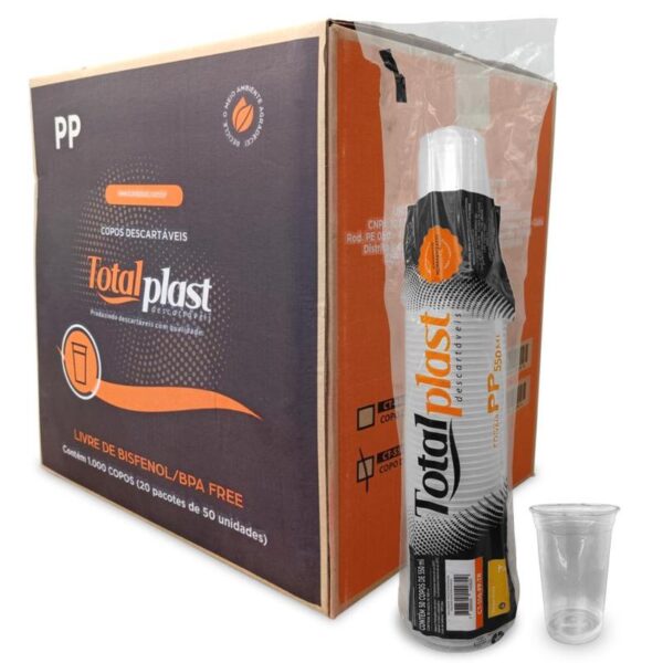 Copo 550ml Transp PP 1000UN